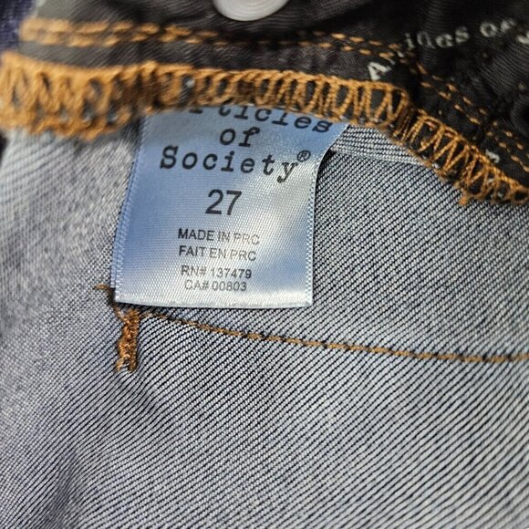 Articles of Society Women’s Skinny Leg Blue Dark Wash Mid Rise Jeans - Size 27 - Picture 7 of 16